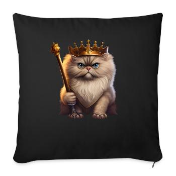 Persian Cat Queen - Sofa pillowcase 17,3'' x 17,3'' (45 x 45 cm) - black - Front