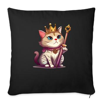 Royal Cat Kawaii Kitten - Sofa pillowcase 17,3'' x 17,3'' (45 x 45 cm) - black - Front
