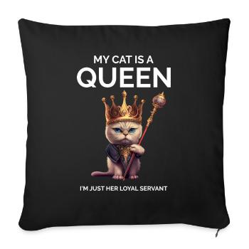 Mon chat est un amoureux de la couronne reine - Housse de coussin décorative 45 x 45 cm - noir - Devant
