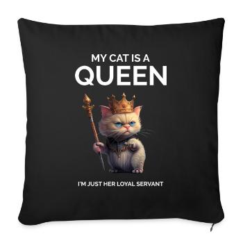 Lustige Katze sagt verrückte Katzendame - Sofakissenbezug 45 x 45 cm - Schwarz - Vorne