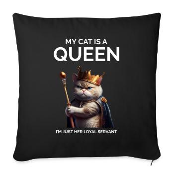 Propriétaire de chat drôle Dire maman chat - Housse de coussin décorative 45 x 45 cm - noir - Devant