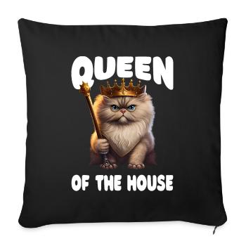 Funny Cat Saying Crazy Cat Lady - Sofa pillowcase 17,3'' x 17,3'' (45 x 45 cm) - black - Front