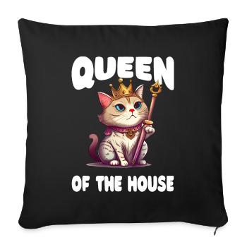 Fur Parents Kitten Cat Daddy Cat Mom - Sofa pillowcase 17,3'' x 17,3'' (45 x 45 cm) - black - Front