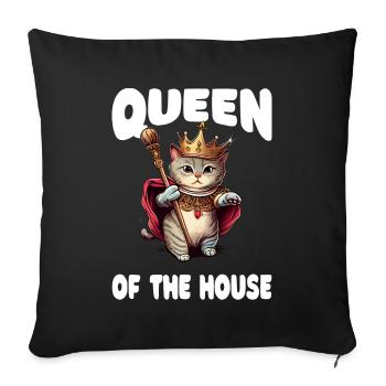 Propriétaire de chat drôle Dire maman chat - Housse de coussin décorative 45 x 45 cm - noir - Devant