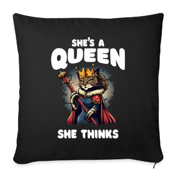 Proud Cat Owner - Sofa pillowcase 17,3'' x 17,3'' (45 x 45 cm) - black - Front