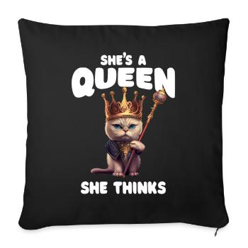 Sarcastic Cat - Sofa pillowcase 17,3'' x 17,3'' (45 x 45 cm) - black - Front