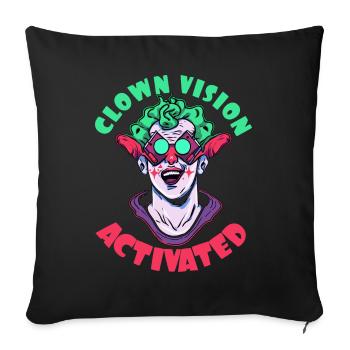Clown view activated - Sofa pillowcase 17,3'' x 17,3'' (45 x 45 cm) - black - Front