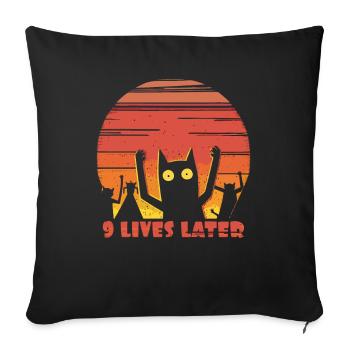 Nine lives later, the cat dances in hell - Sofa pillowcase 17,3'' x 17,3'' (45 x 45 cm) - black - Front