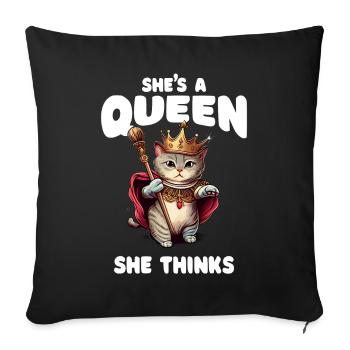 Fourrure Parents Chaton Chat Papa Chat Maman - Housse de coussin décorative 45 x 45 cm - noir - Devant