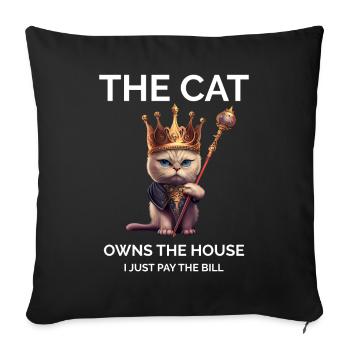 Funny Saying Proud Cat Owner - Sofa pillowcase 17,3'' x 17,3'' (45 x 45 cm) - black - Front