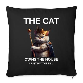 Funny Cat Saying Crazy Cat Lady - Sofa pillowcase 17,3'' x 17,3'' (45 x 45 cm) - black - Front