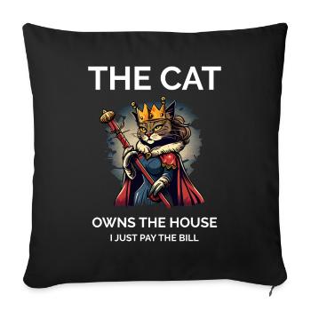 Propriétaire de chat drôle Dire maman chat - Housse de coussin décorative 45 x 45 cm - noir - Devant