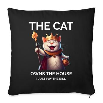 Chaton amoureux des chats - Housse de coussin décorative 45 x 45 cm - noir - Devant