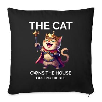Proud Cat Owner Cat Mom - Sofa pillowcase 17,3'' x 17,3'' (45 x 45 cm) - black - Front