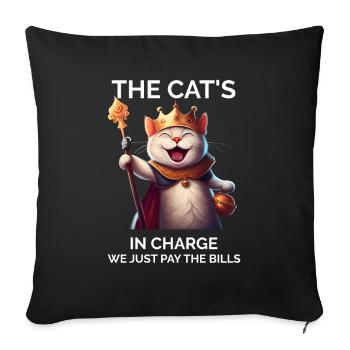 Fourrure Parents Chaton Chat Papa Chat Maman - Housse de coussin décorative 45 x 45 cm - noir - Devant