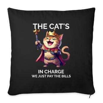 Cat Owner Funny Saying Cat Mom - Sofa pillowcase 17,3'' x 17,3'' (45 x 45 cm) - black - Front