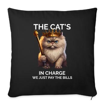 Cat Lady - Drôle - Housse de coussin décorative 45 x 45 cm - noir - Devant