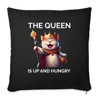 Drôle de chat disant Crazy Cat Lady - Housse de coussin décorative 45 x 45 cm - noir - Devant
