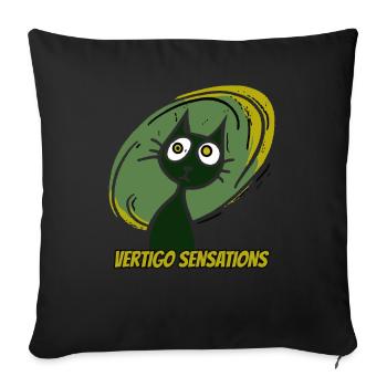 Vertiges Vintage Cartoon Chat - Housse de coussin décorative 45 x 45 cm - noir - Devant