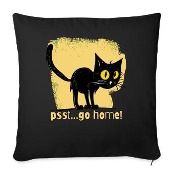 Go home! Vintage Cartoon Cat - Sofa pillowcase 17,3'' x 17,3'' (45 x 45 cm) - black - Front