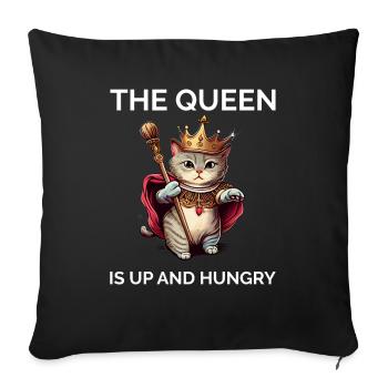 Drôle de chat disant Crazy Cat Lady - Housse de coussin décorative 45 x 45 cm - noir - Devant