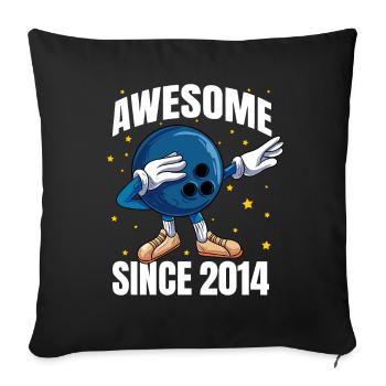 Awesome Since 2014 - 9th Bowling Birthday - Sofa pillowcase 17,3'' x 17,3'' (45 x 45 cm) - black - Front