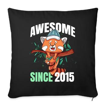 Awesome Since 2015 - 8th Red Panda Birthday - Sofa pillowcase 17,3'' x 17,3'' (45 x 45 cm) - black - Front
