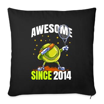 Génial depuis 2014 - 9ème anniversaire de tennis - Housse de coussin décorative 45 x 45 cm - noir - Devant