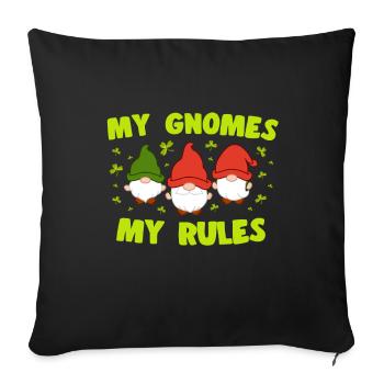 My Gnomes My Rules Loverleaf Elf Garden Miniature - Sofa pillowcase 17,3'' x 17,3'' (45 x 45 cm) - black - Front