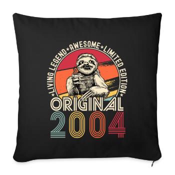 2004 Birthday vintage vintage sloth gift - Sofa pillowcase 17,3'' x 17,3'' (45 x 45 cm) - black - Front