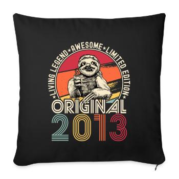 2013 Birthday vintage vintage sloth gift - Sofa pillowcase 17,3'' x 17,3'' (45 x 45 cm) - black - Front