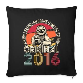 2016 Birthday vintage vintage sloth gift - Sofa pillowcase 17,3'' x 17,3'' (45 x 45 cm) - black - Front