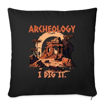 I like archeology - Sofa pillowcase 17,3'' x 17,3'' (45 x 45 cm) - black - Front