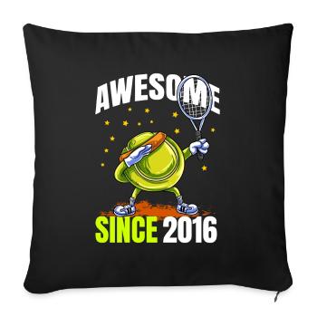 Génial depuis 2016 - 7ème anniversaire de tennis - Housse de coussin décorative 45 x 45 cm - noir - Devant