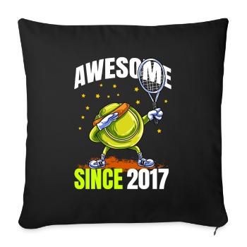 Génial depuis 2017 - 6ème anniversaire de tennis - Housse de coussin décorative 45 x 45 cm - noir - Devant