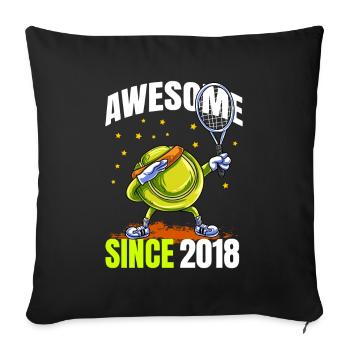 Génial depuis 2018 - 5ème anniversaire de tennis - Housse de coussin décorative 45 x 45 cm - noir - Devant