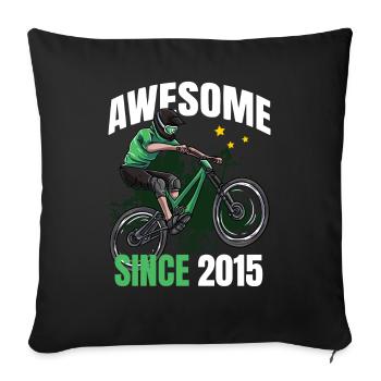 Awesome Since 2015 - 8th Mountain Bike Birthday - Sofa pillowcase 17,3'' x 17,3'' (45 x 45 cm) - black - Front