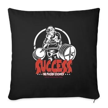 GYM No Excuses Body Building Fitness Gorilla - Sofa pillowcase 17,3'' x 17,3'' (45 x 45 cm) - black - Front