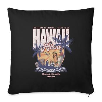 Hawaii Aloha Retro Holiday Island Gift États-Unis - Housse de coussin décorative 45 x 45 cm - noir - Devant