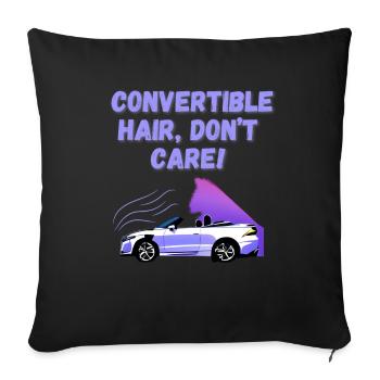 Funny Cabriolet Saying English Convertible Fun - Sofa pillowcase 17,3'' x 17,3'' (45 x 45 cm) - black - Front
