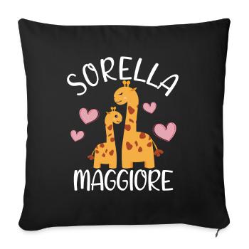 Sorella Maggiore Bambina Per Ragazze Giraffa - Sofakissenbezug 45 x 45 cm - Schwarz - Vorne