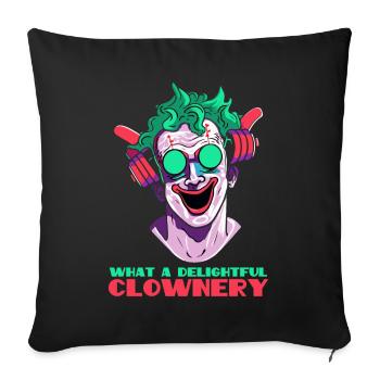 Quel délicieux clown - Housse de coussin décorative 45 x 45 cm - noir - Devant