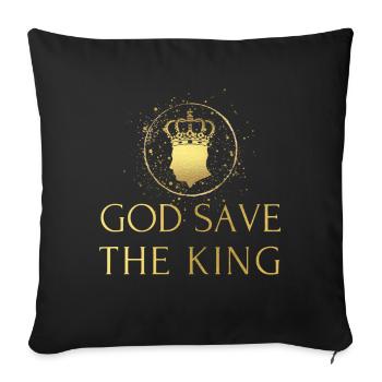 British King Coronation Charles England Flag - Sofa pillowcase 17,3'' x 17,3'' (45 x 45 cm) - black - Front
