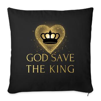 British King Coronation Charles England Flag - Sofa pillowcase 17,3'' x 17,3'' (45 x 45 cm) - black - Front