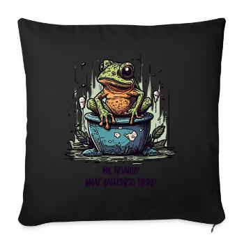 The Really Interested Frog in the Pond - Sofa pillowcase 17,3'' x 17,3'' (45 x 45 cm) - black - Front