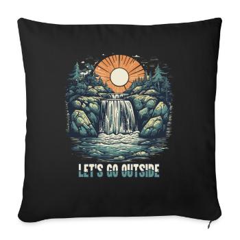 Sortons : nature en plein air et randonnée - Housse de coussin décorative 45 x 45 cm - noir - Devant