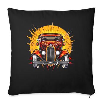 Hot Sun, Voiture de sport Hot Rod - Housse de coussin décorative 45 x 45 cm - noir - Devant