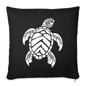 Tortue marine - Housse de coussin décorative 45 x 45 cm - noir - Devant