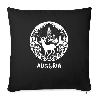 Page d’accueil : Montagne et nature – Autriche - Housse de coussin décorative 45 x 45 cm - noir - Devant