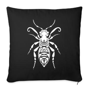 Tribal symbol of an insect: ant - Sofa pillowcase 17,3'' x 17,3'' (45 x 45 cm) - black - Front